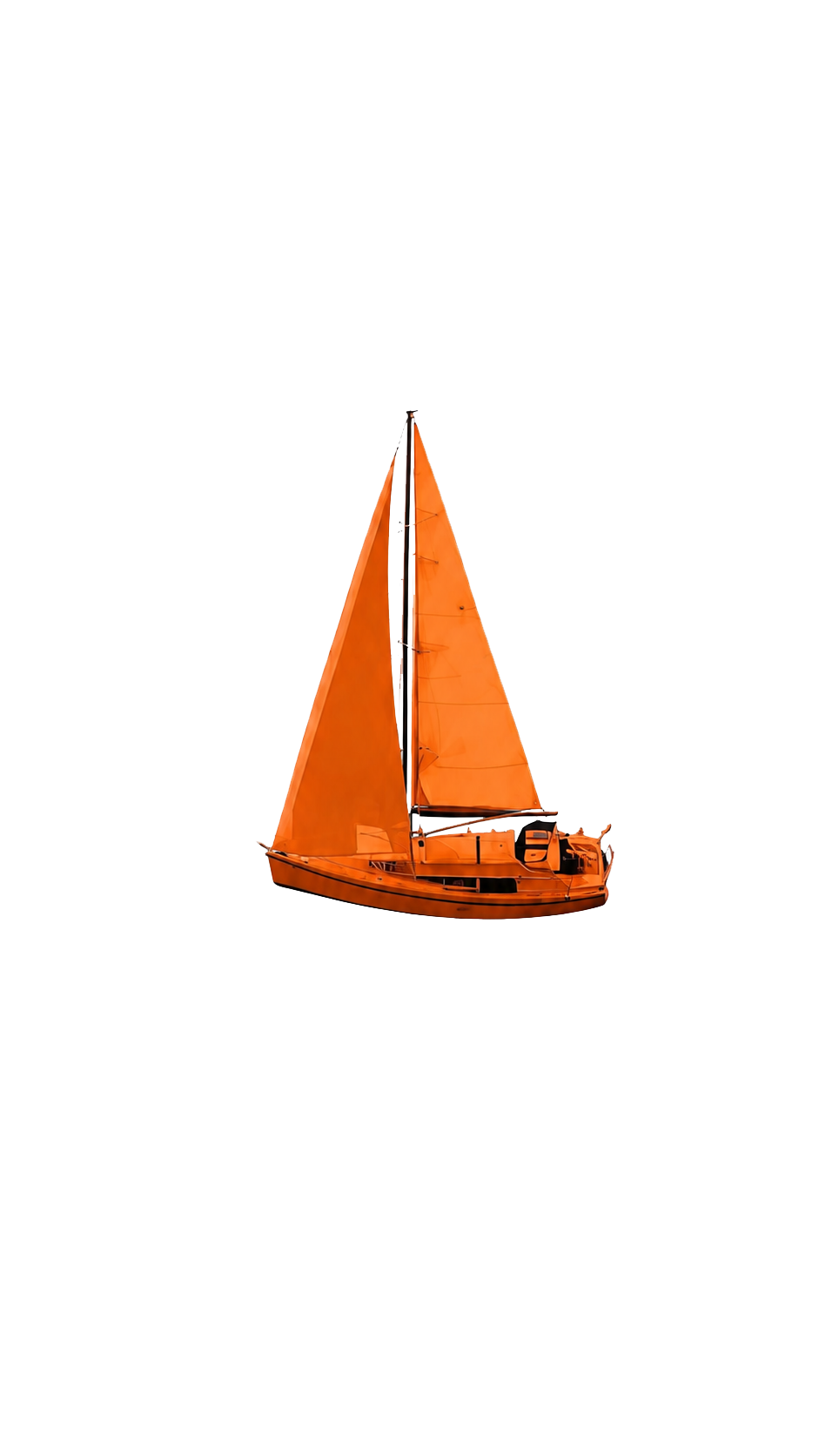 Orange sailboat